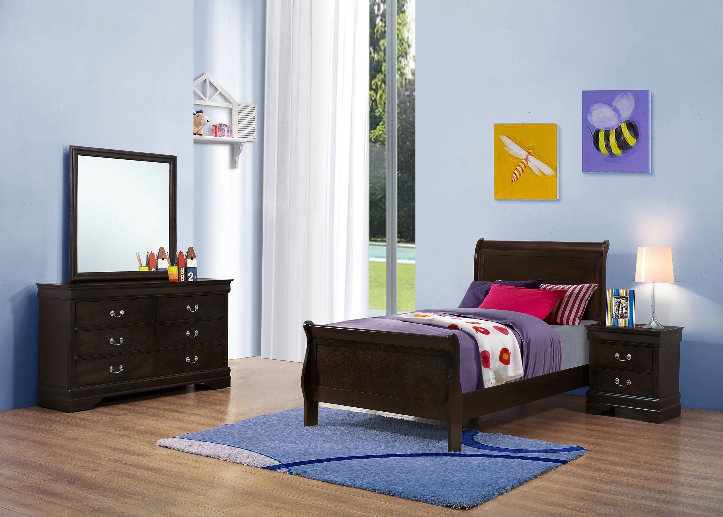 Louis Philippe 4 & 5 Piece Bedroom Sets Twin & Queen