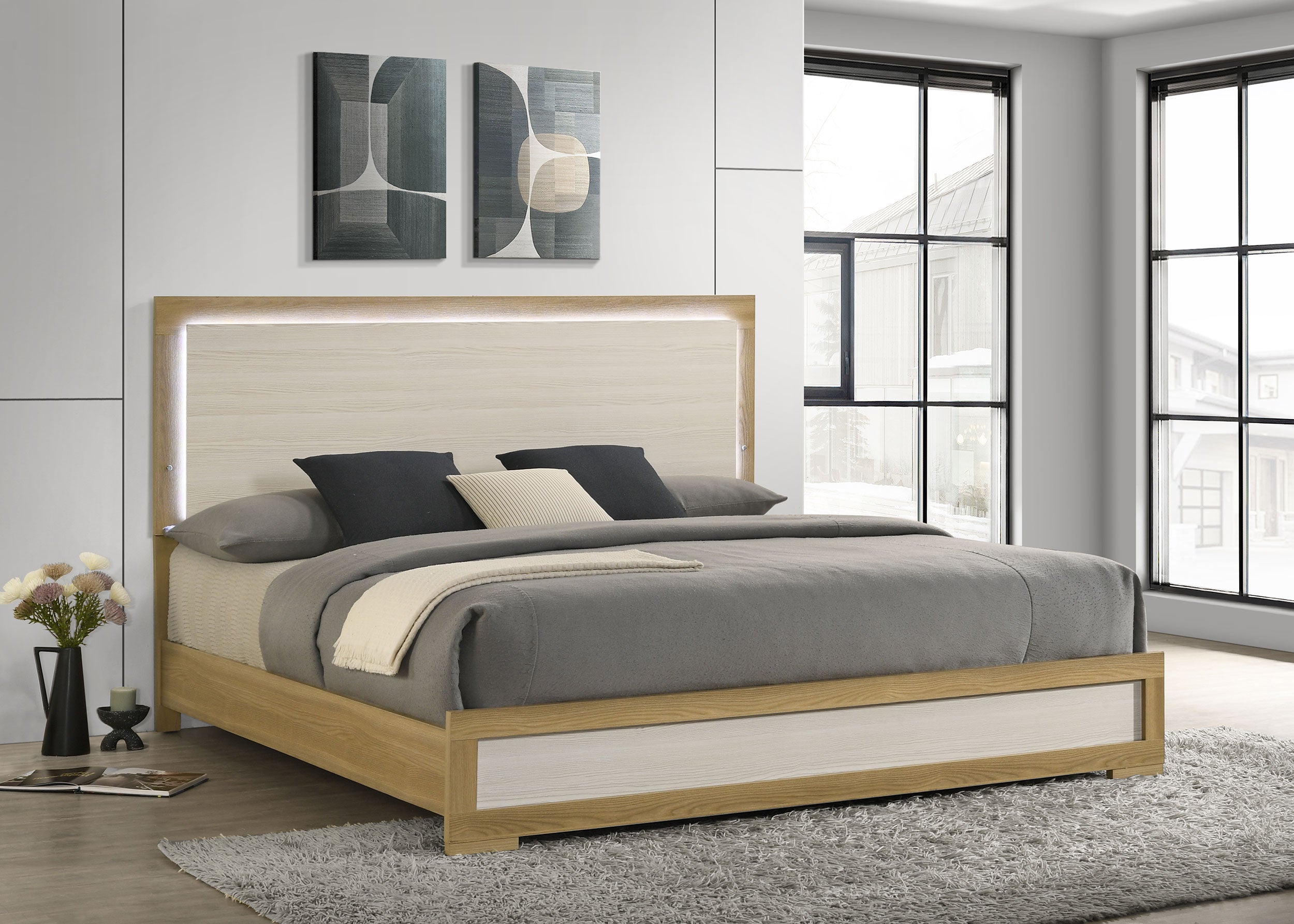 Hyland Panel Bed with LED Lighting