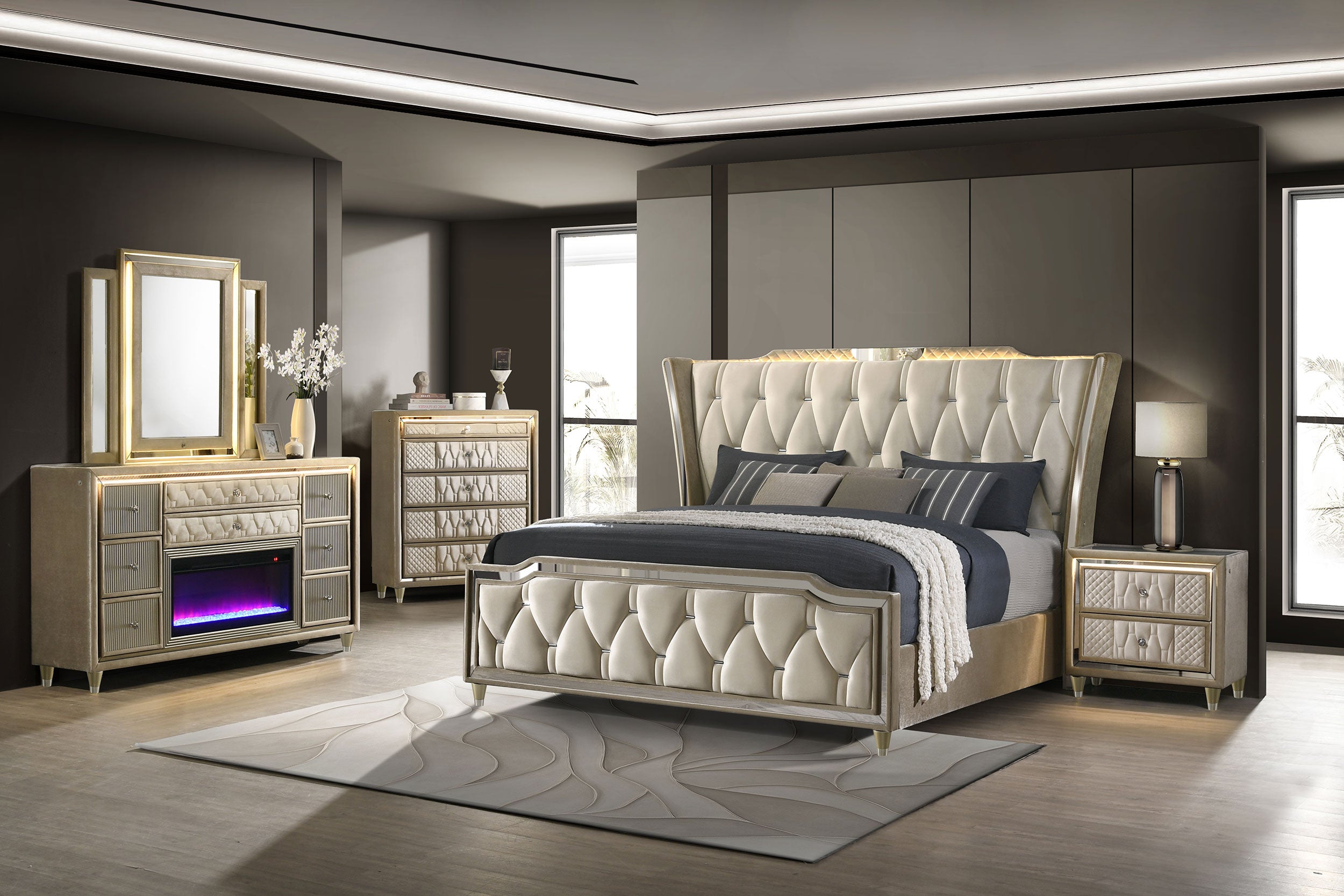 Lorient LED Dresser with Flame Visualizer