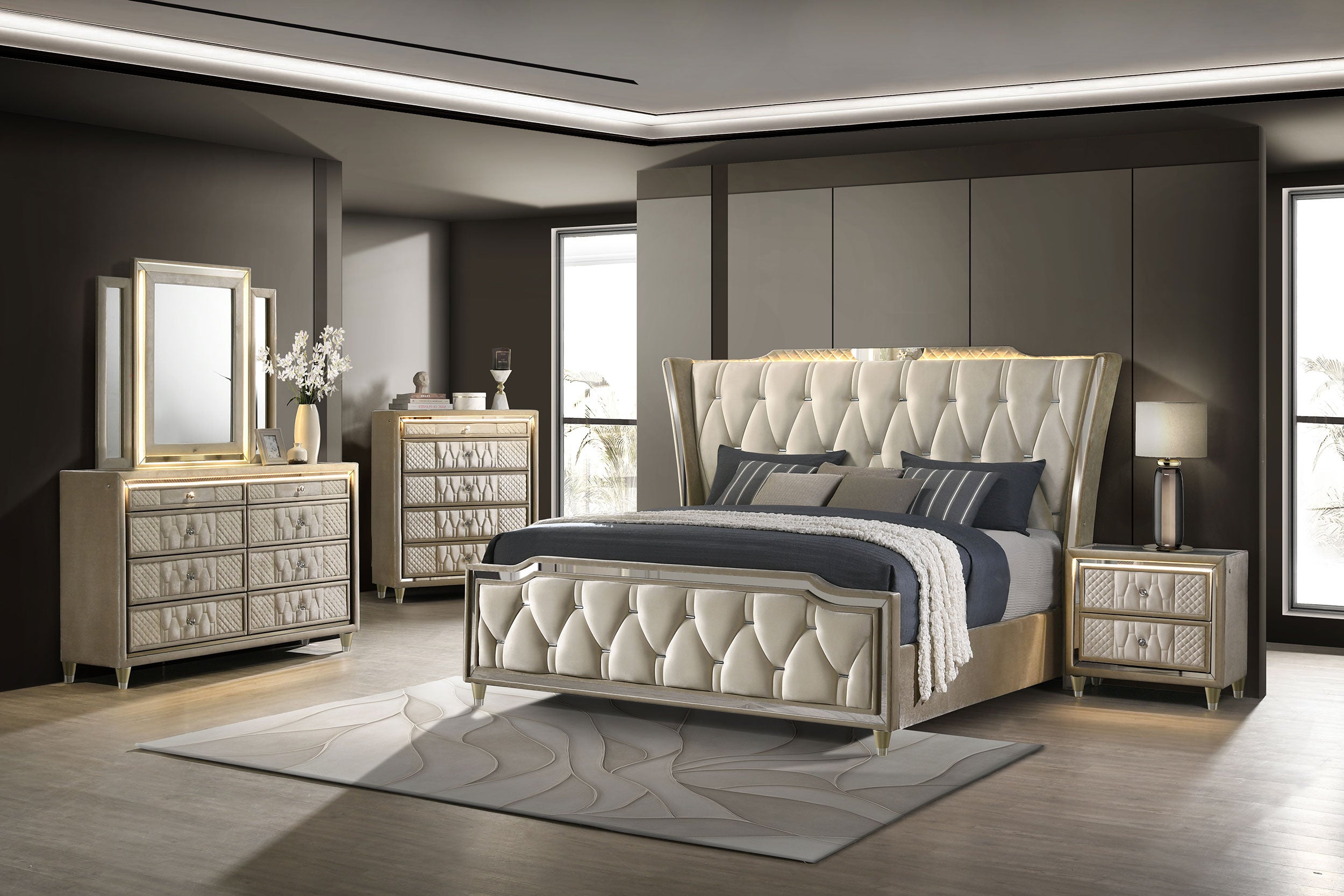 Lorient LED Dresser with LED Mirror