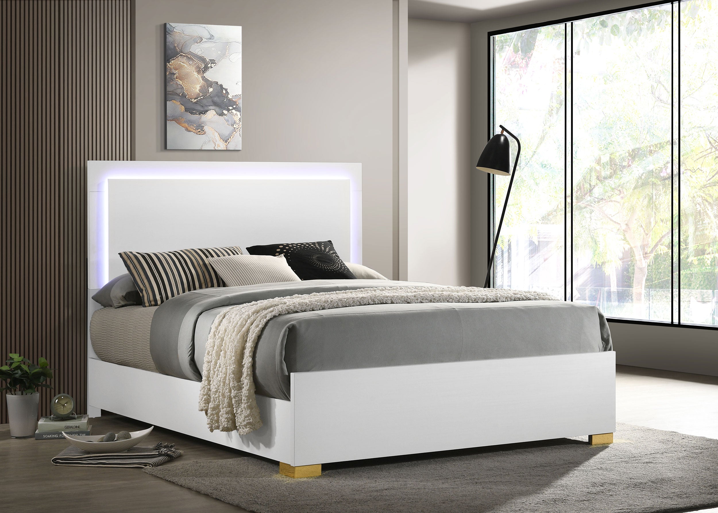 Marceline Beds White & Black Eastren King, Full, Twin, & Queen