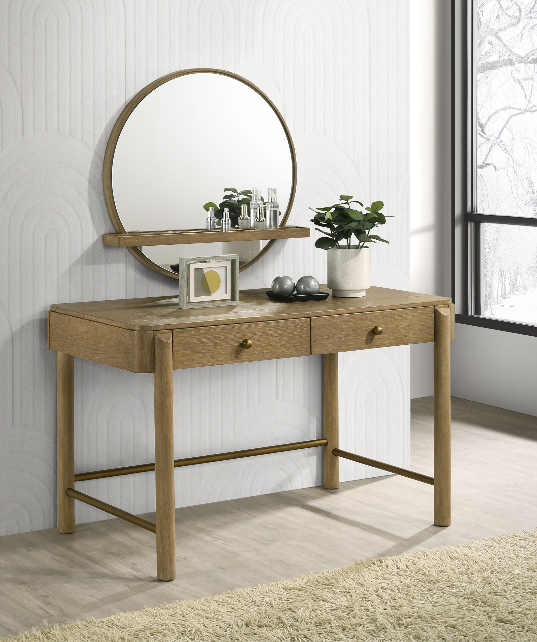 Arini Makeup Vanity Table with Wall Mirror
