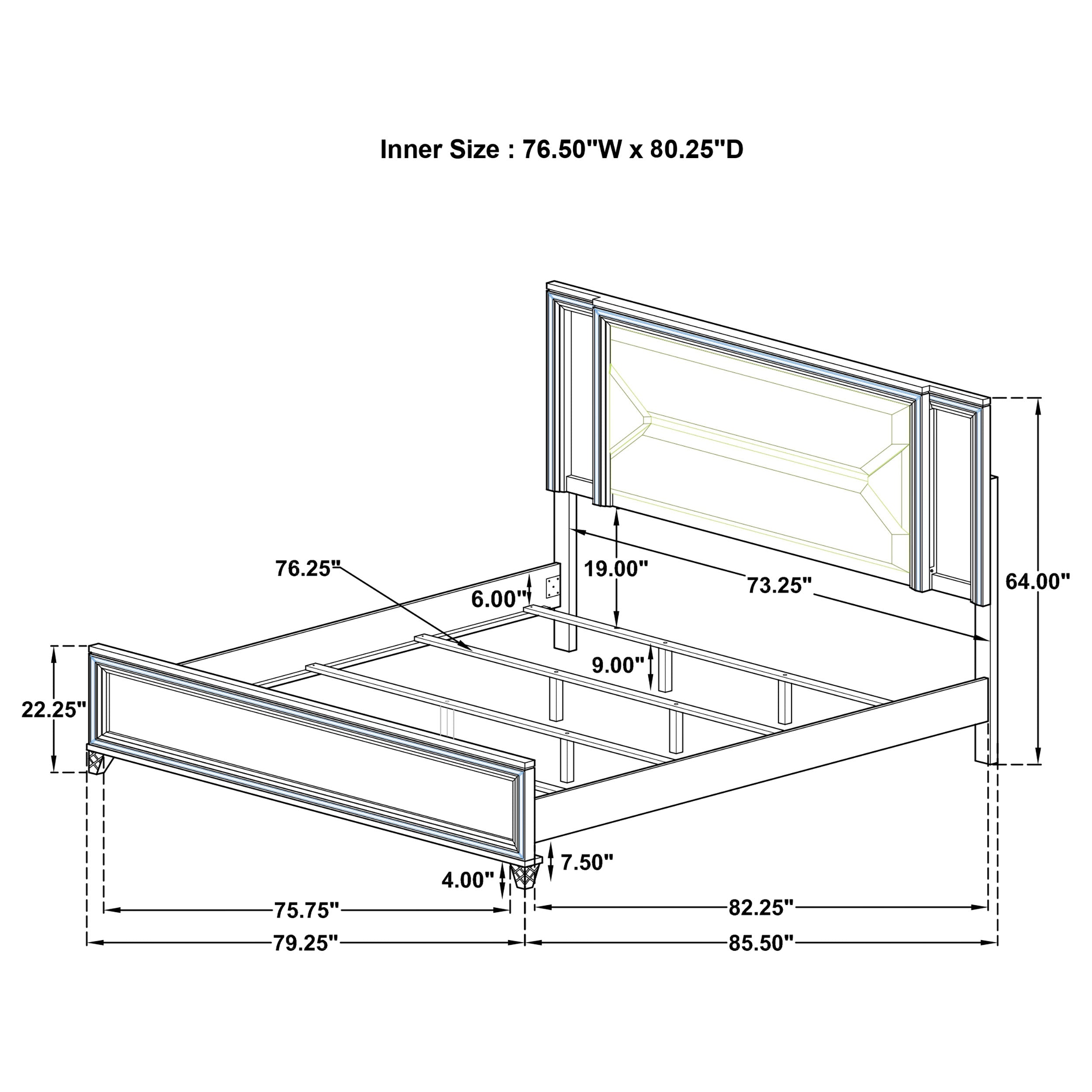 Marmore Panel Bed with LED Lighting