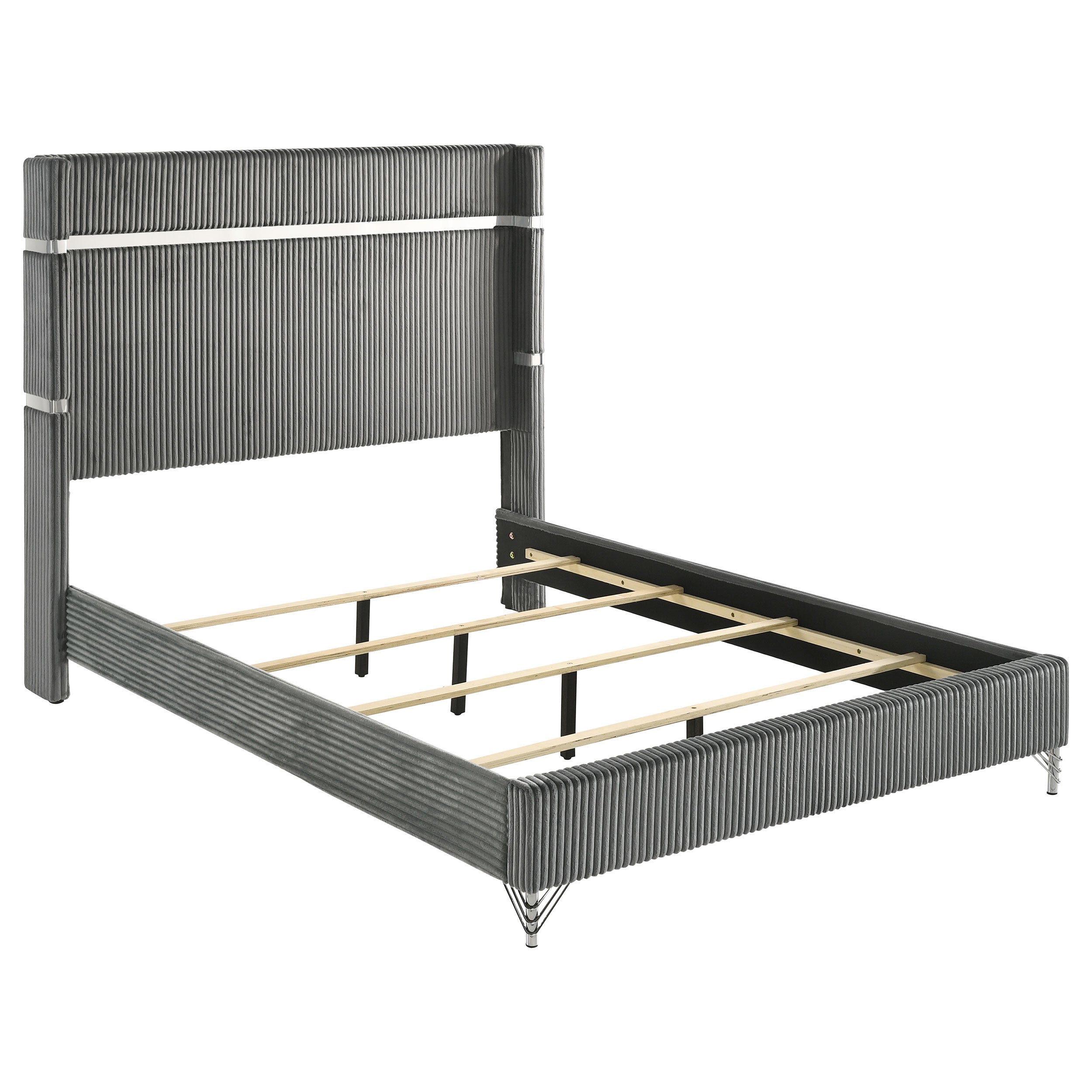 Lucia Eastern King & Queen Bed Beige & Grey
