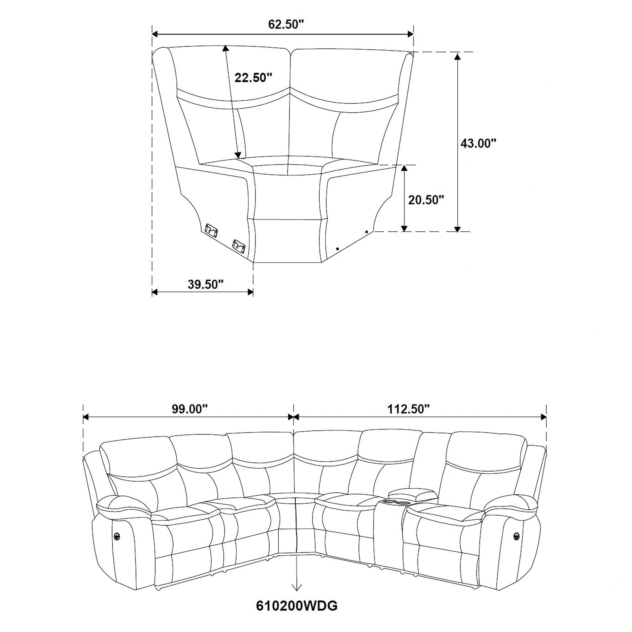 Sycamore Power Reclining Sectional Sofa
