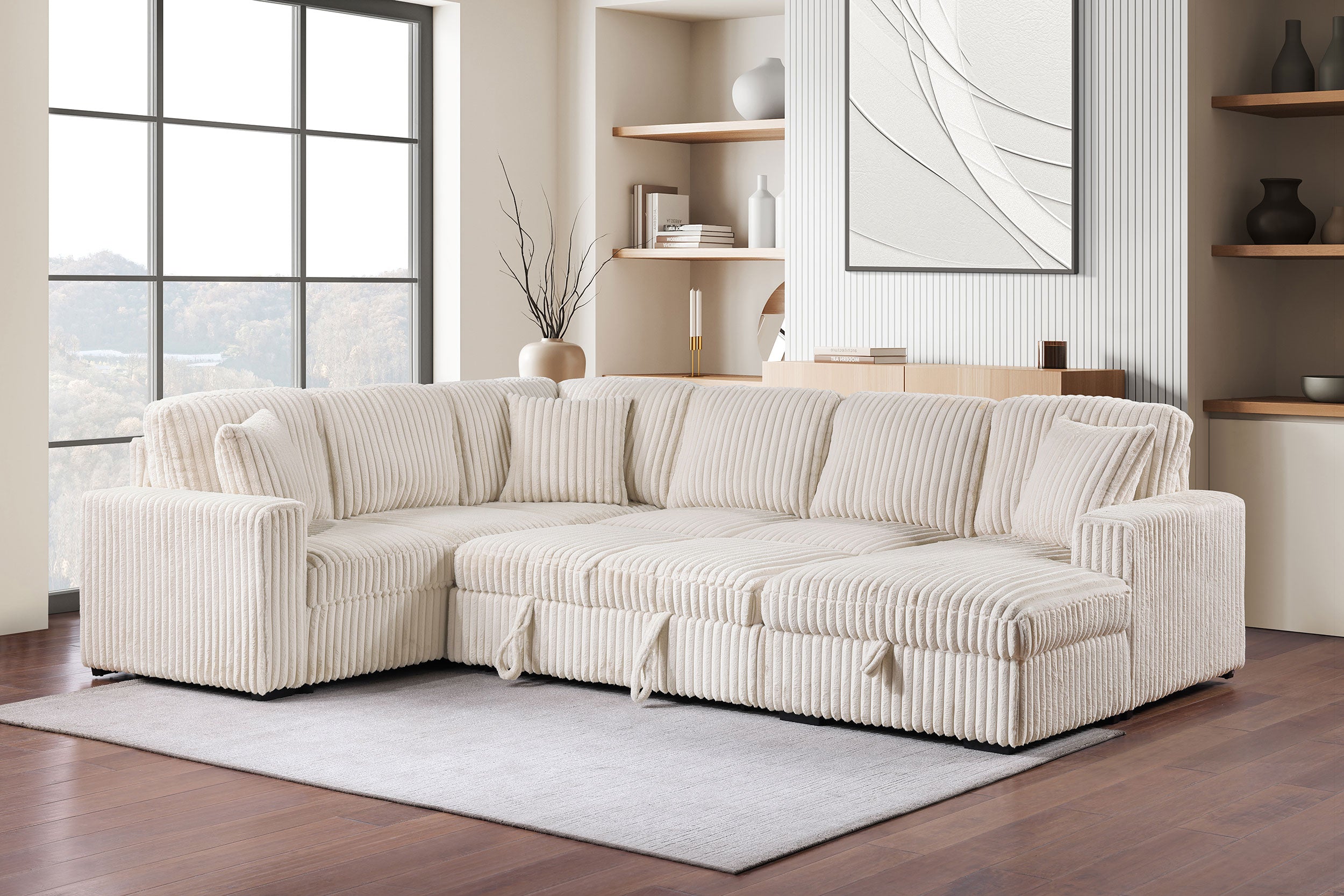Devonshire Pull-Out Sleeper Sectional Sofa