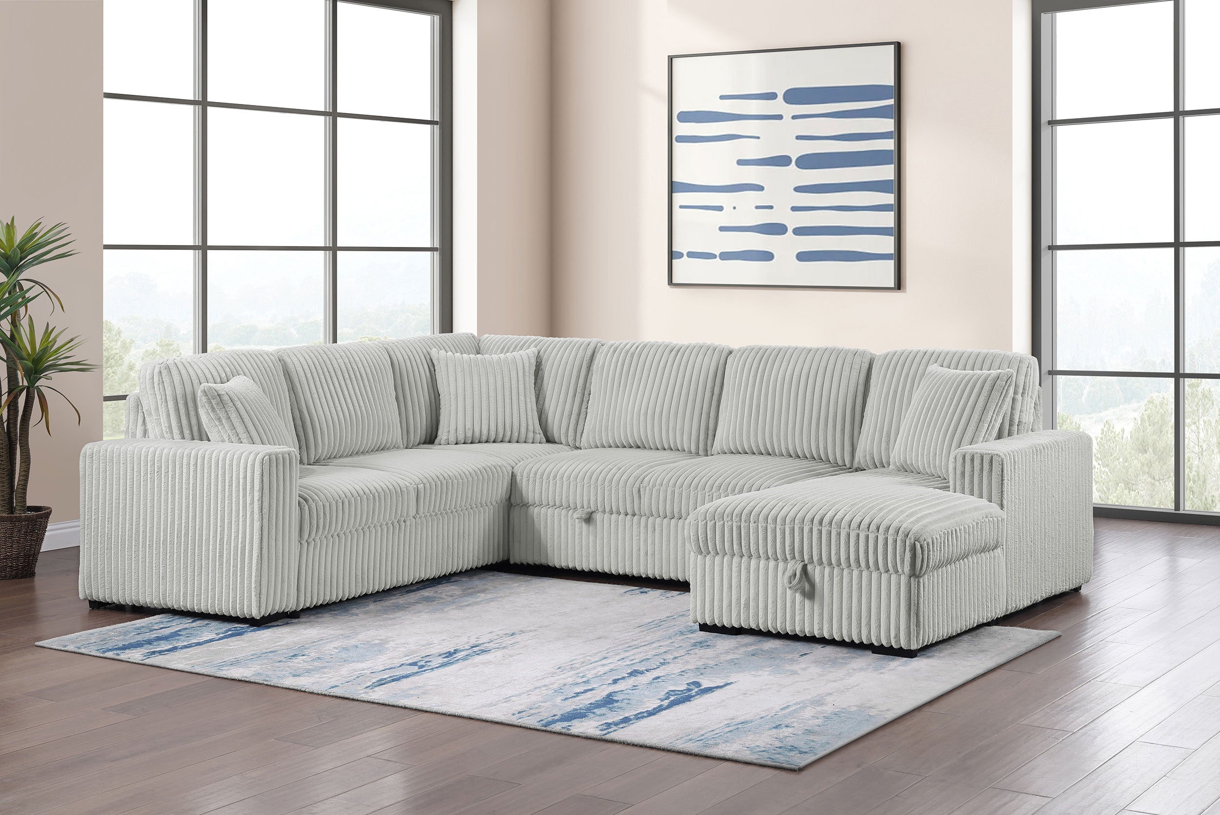 Devonshire Pull-Out Sleeper Sectional Sofa