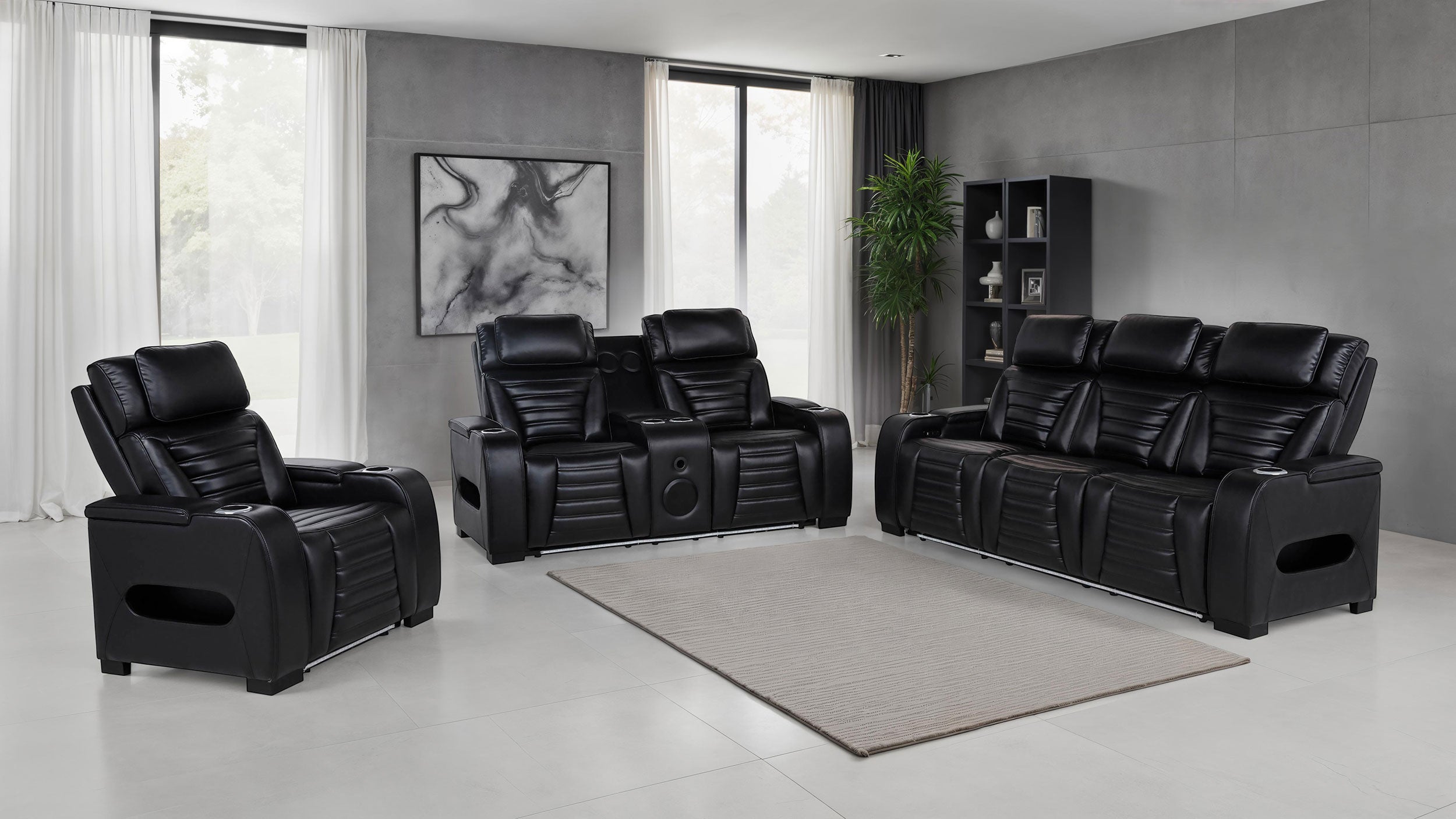 Zuma Dual Power Reclining Sofa Set