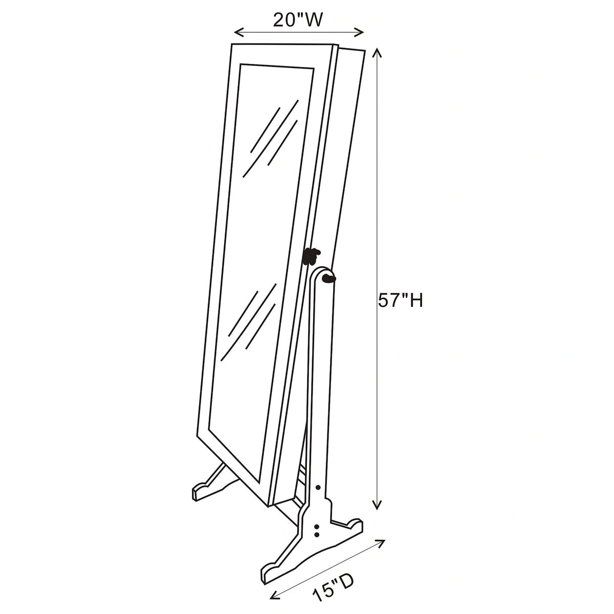 Tutuola Jewelry Cheval Mirror