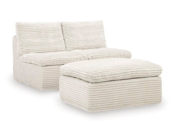 Fannin Armless Chair with Ottoman