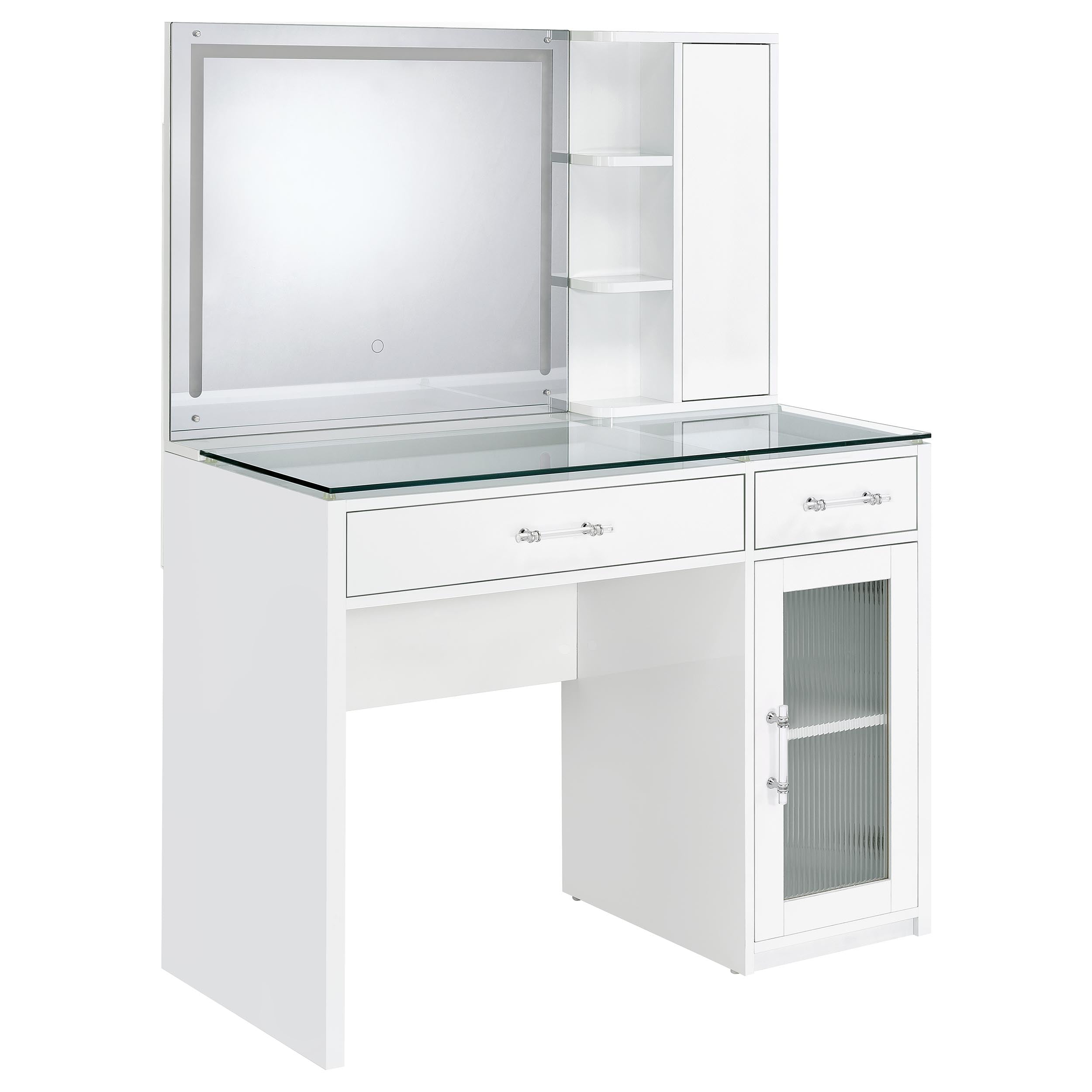 Flora Makeup Vanity Table with LED Mirror and Stool
