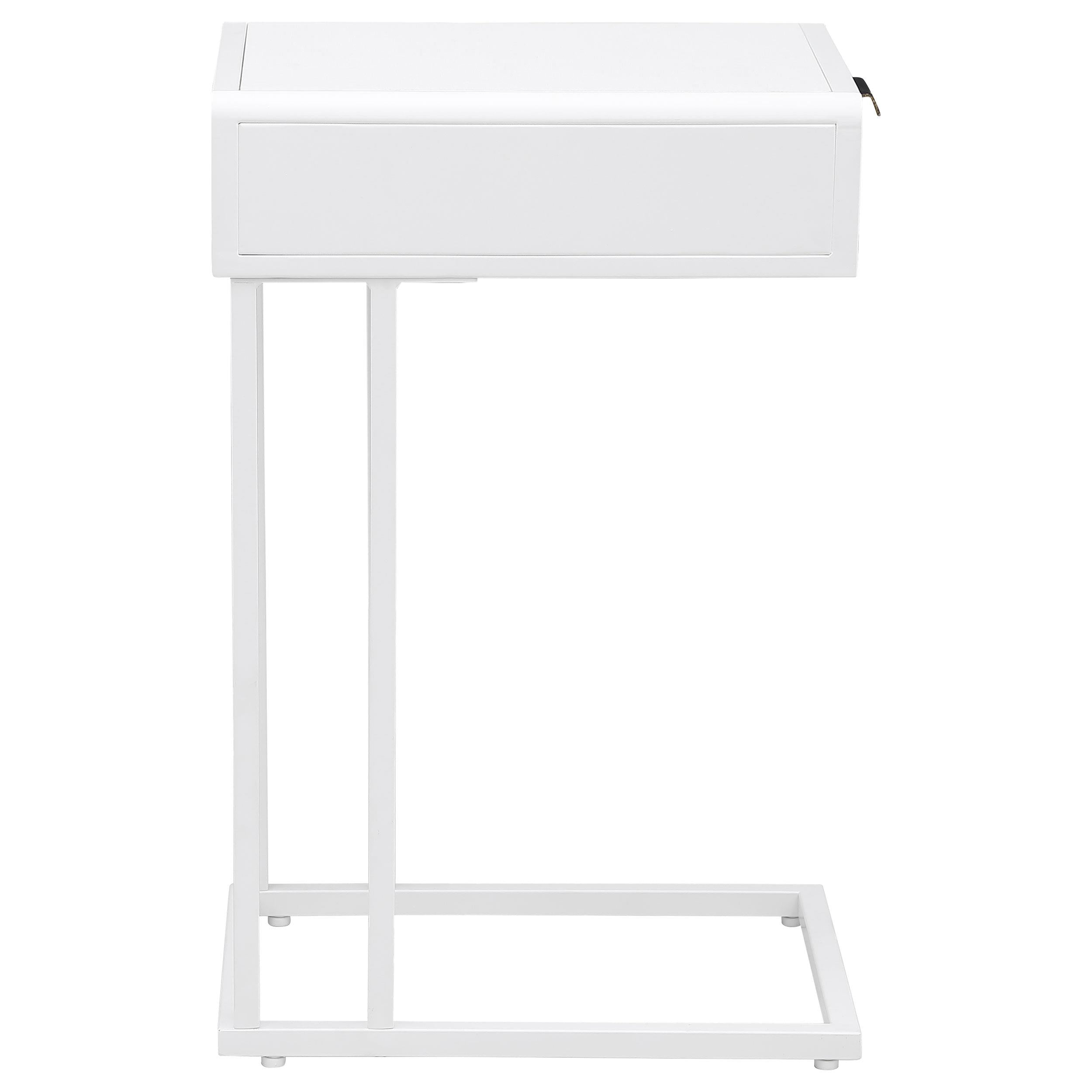 Amherst 1-drawer Radio Weave Cane Metal Side Table