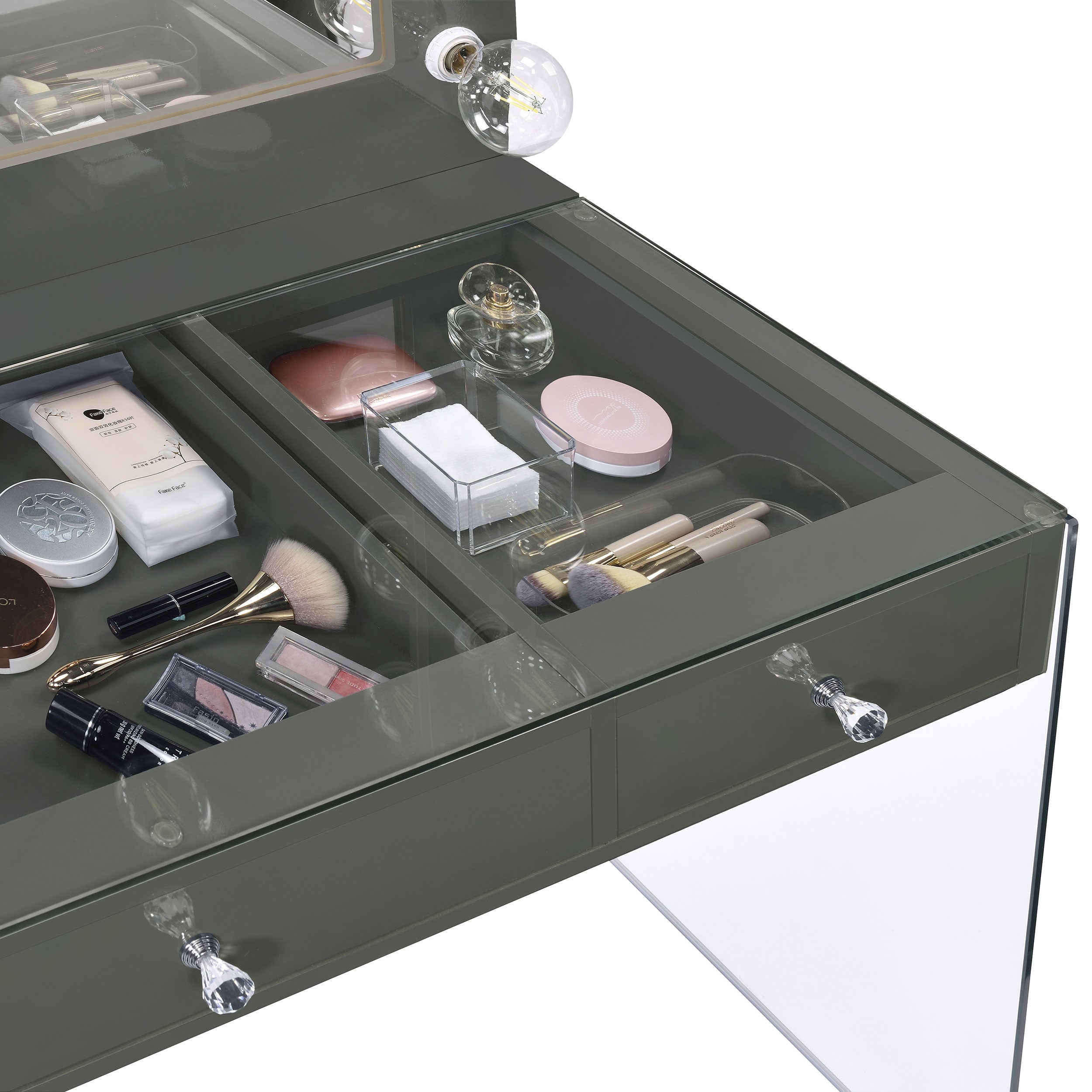 Afshan Makeup Vanity Table with LED Mirror