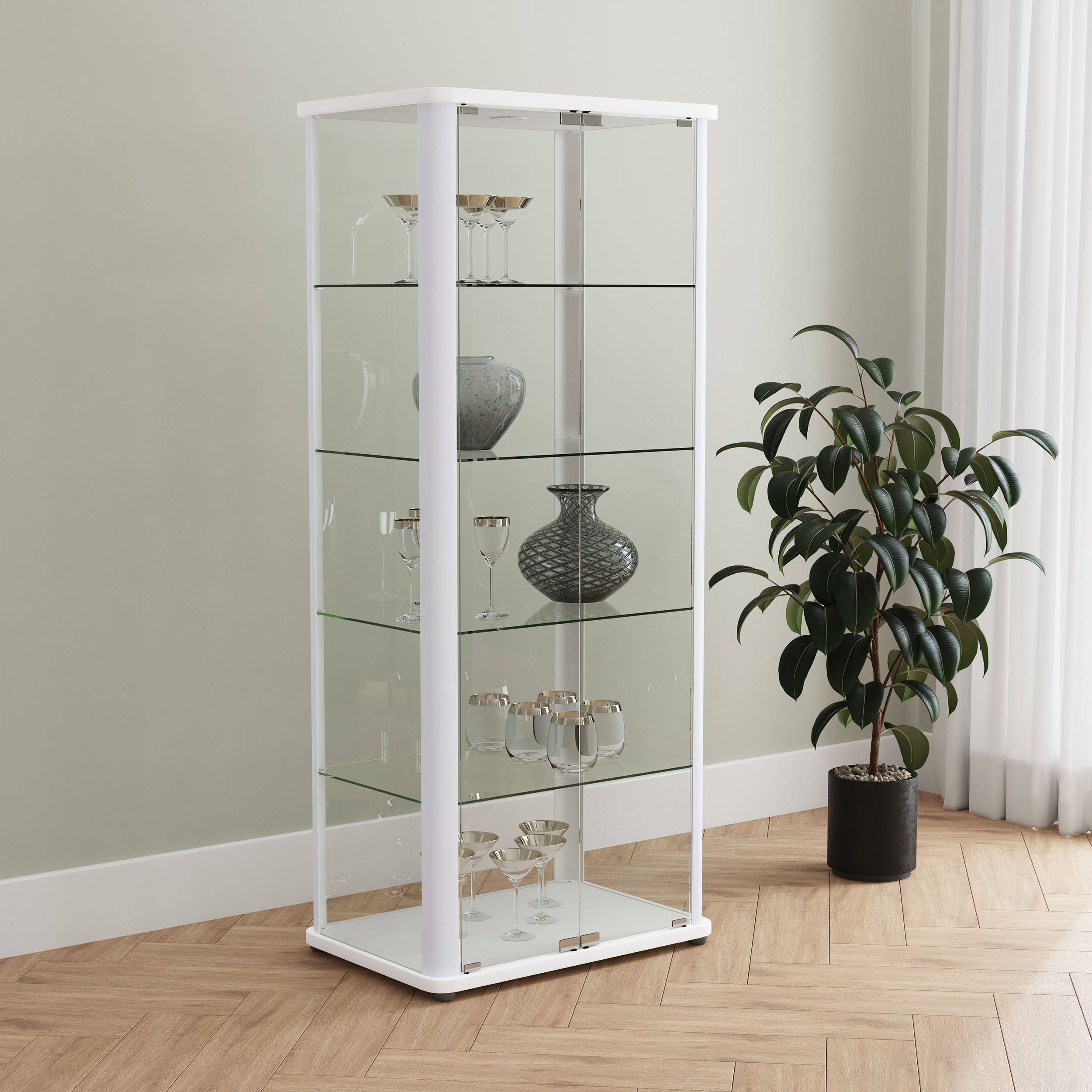 Aero Curio Cabinet with LED Lighting