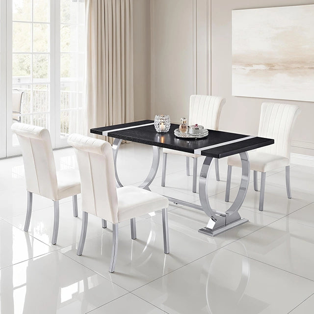 Horley 60" Dining Table, Silver Frame
