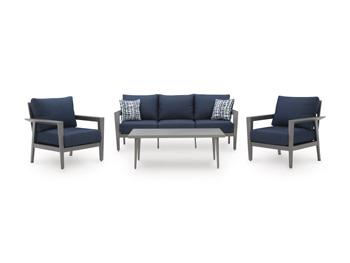 Gali Outdoor Sofa/Chairs/Table Set (Set of 4)