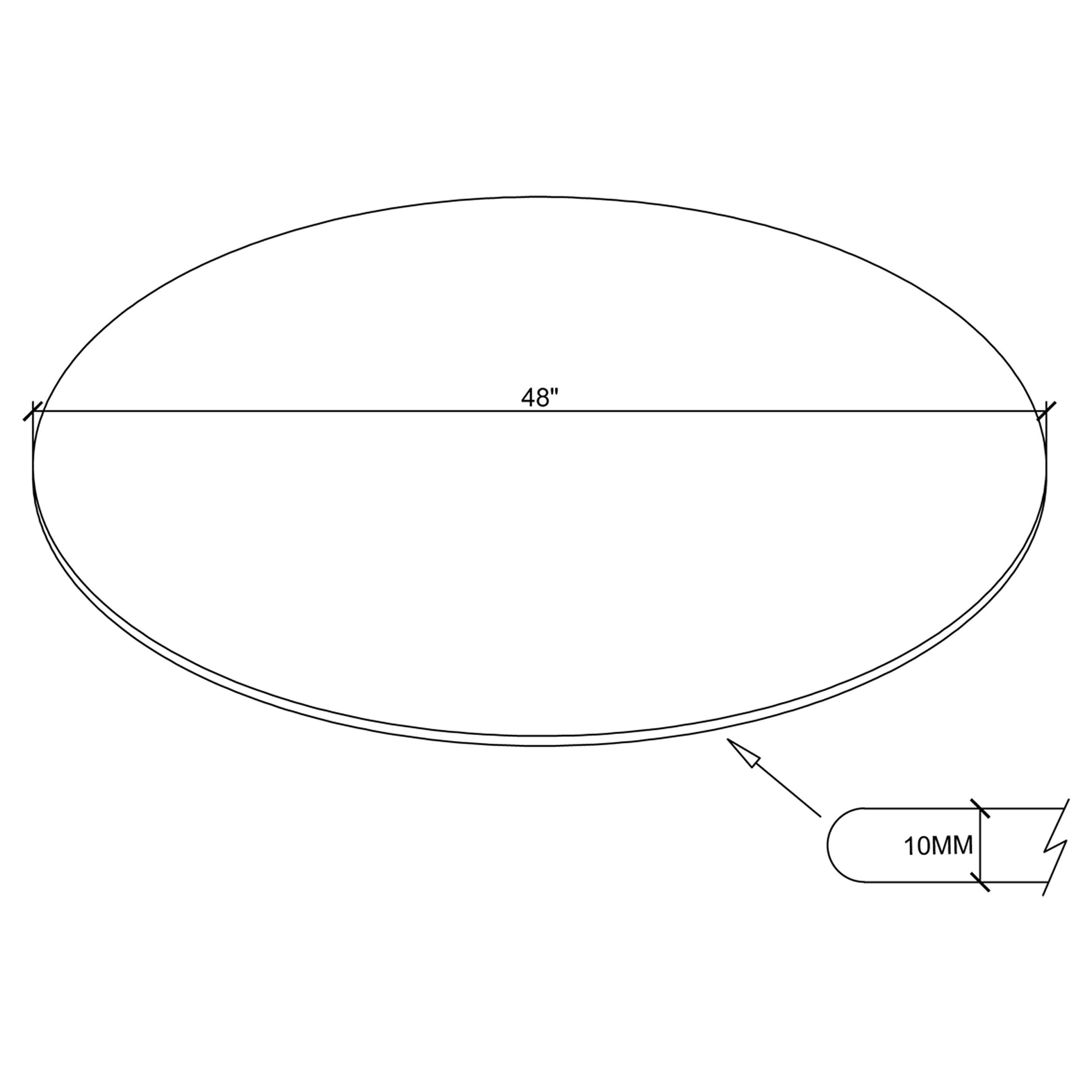 Glass Top 10mm Round Clear Tempered