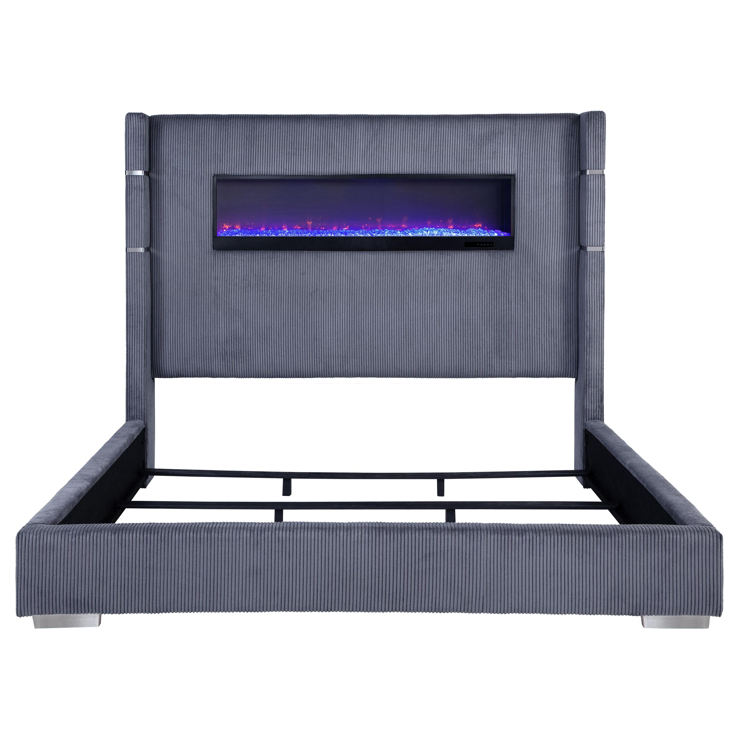 Tisdall Wingback Bed with Flame Visualizer