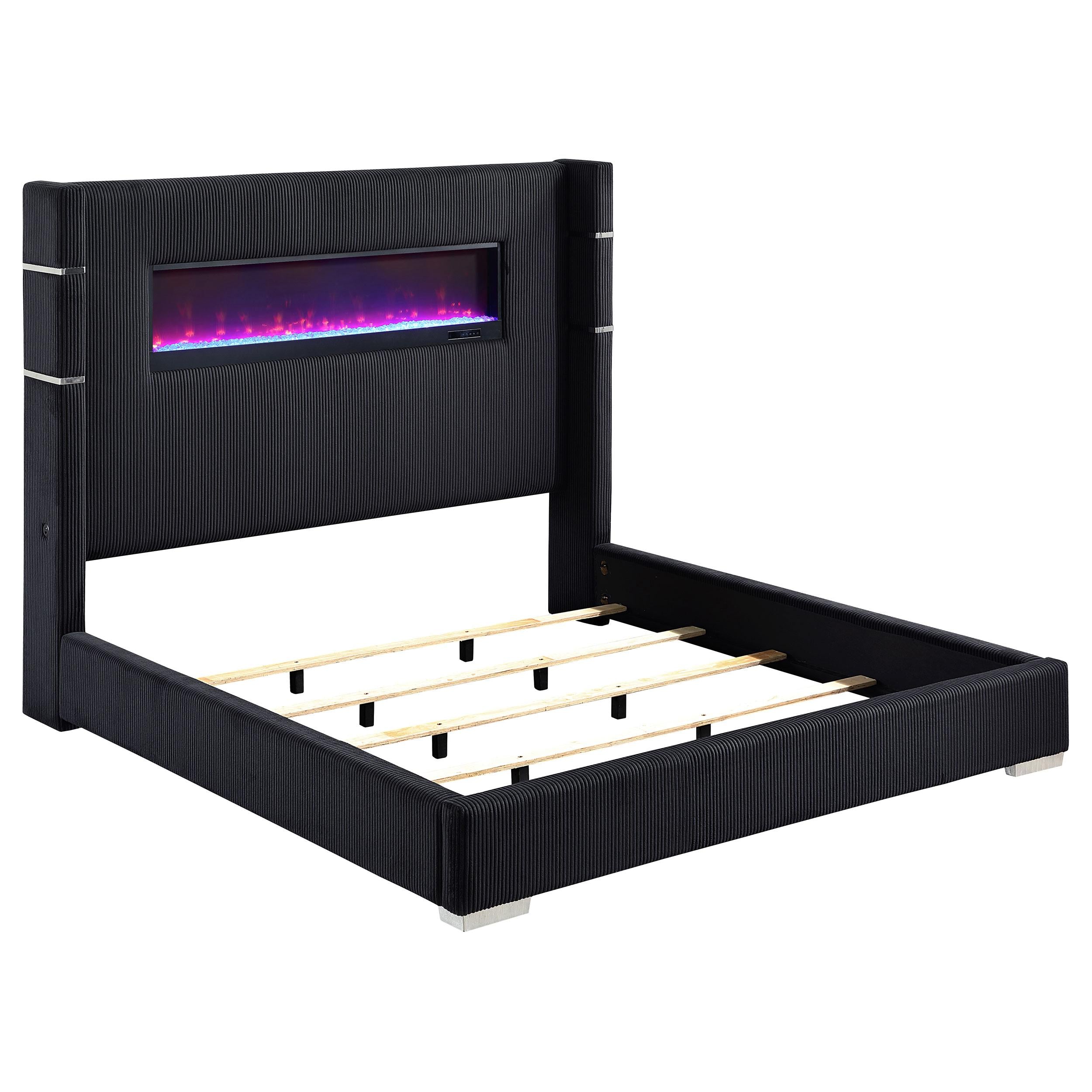 Tisdall Wingback Bed with Flame Visualizer