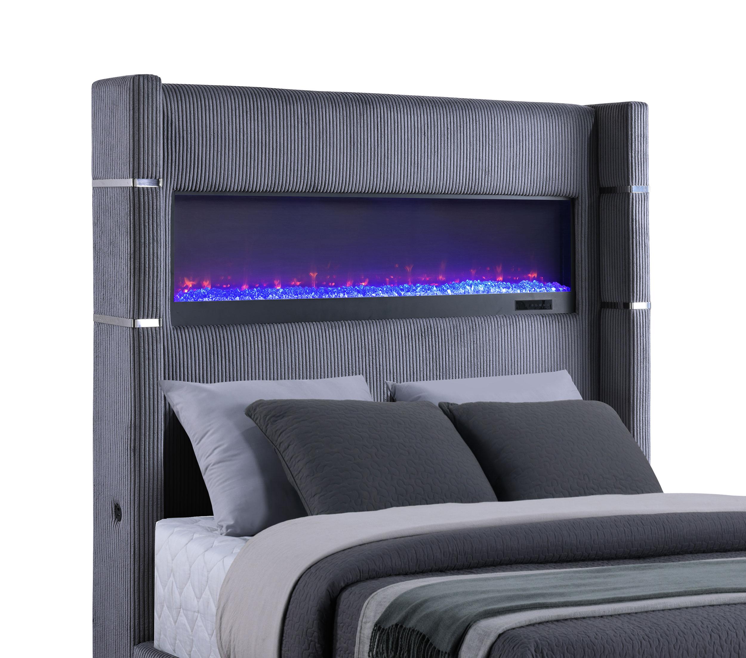 Tisdall Wingback Bed with Flame Visualizer