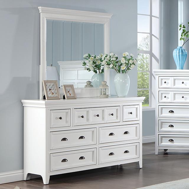 Furniture of America Castile White Dresser And Mirror Furniture of America Castile White Dresser And Mirror