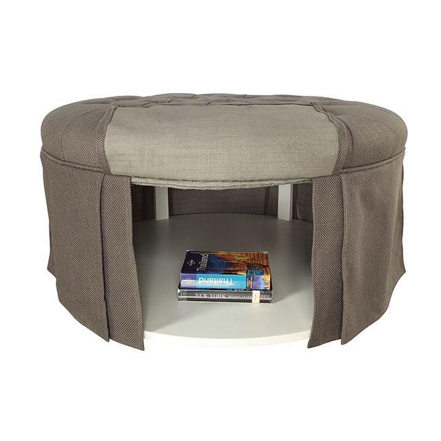 Claes Round Ottoman Gray