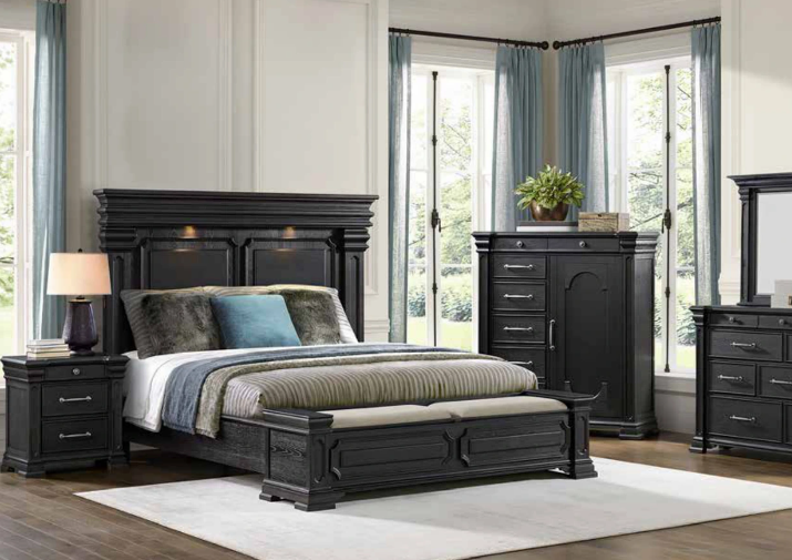 Kings Court Black Bedroom Set