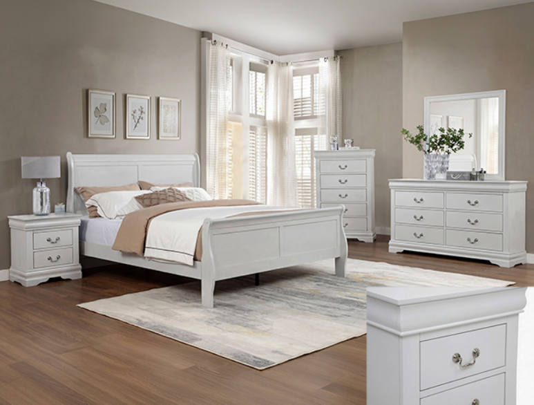 Louis Philip Greige Bedroom Set
