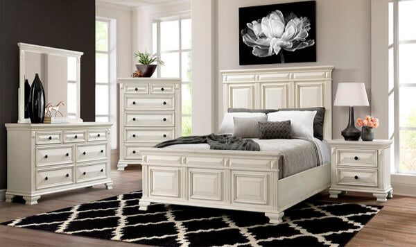 Calloway Antique White Bedroom Set