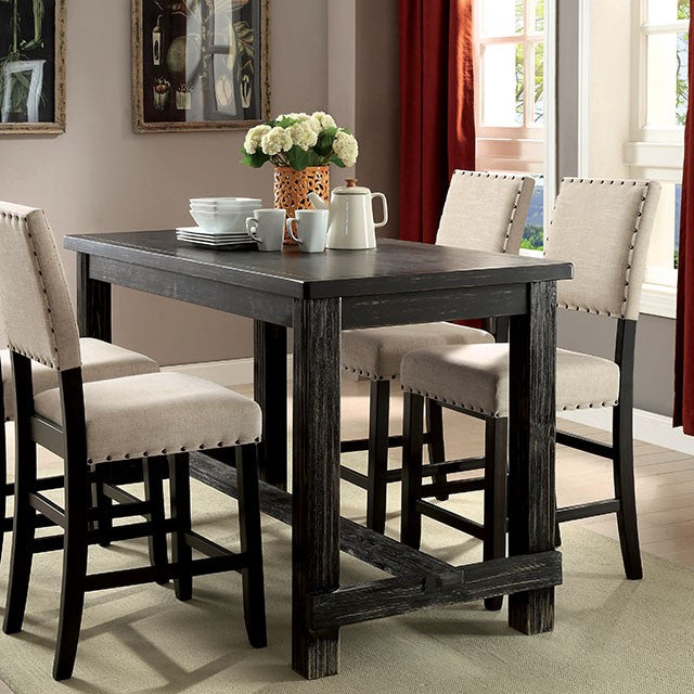 Sania 5 Pc Counter Ht Table Set Black