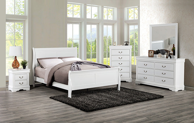 Louis Philippe Bed Black, White, & Cherry