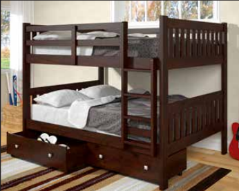 F/F Mission Bunkbed w/Underbed Drawers