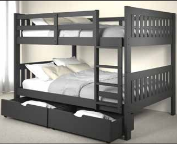 F/F Mission Bunkbed w/Underbed Drawers