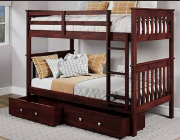 T/T Mission Bunkbed with Underbed Drawers