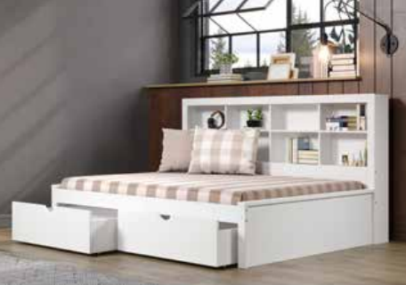 Full Bookcase Daybed with Underbed Drawers