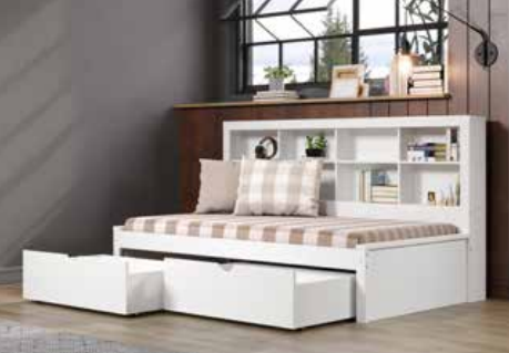 Twin Bookcase Daybed with Underbed Drawers