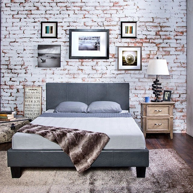 Winn Park Cal.King, E.King, Twin, & Full Bed Chrome, Gray, Brown, & Chrome
