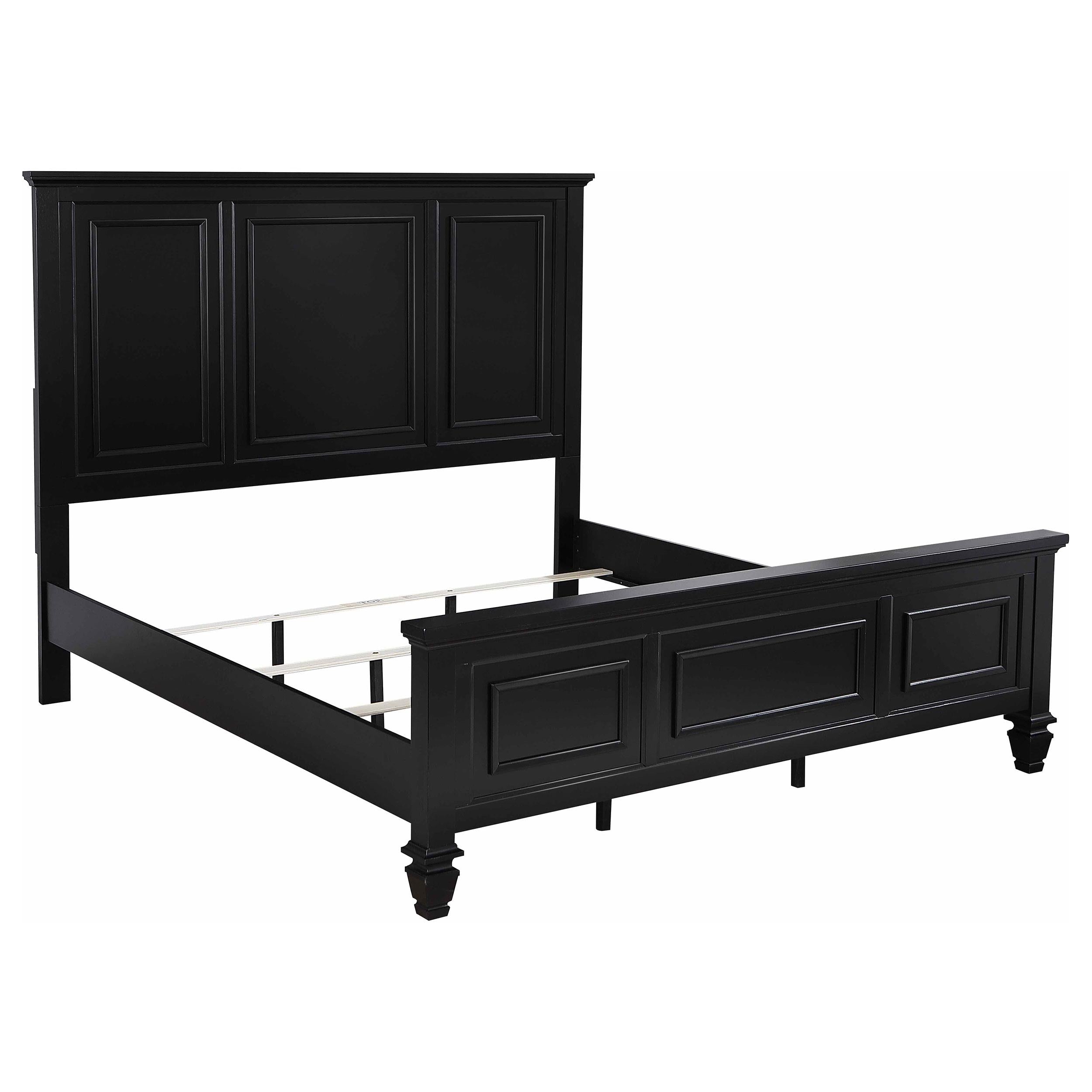 Sandy Beach 63-inch Wood Panel Bed Black