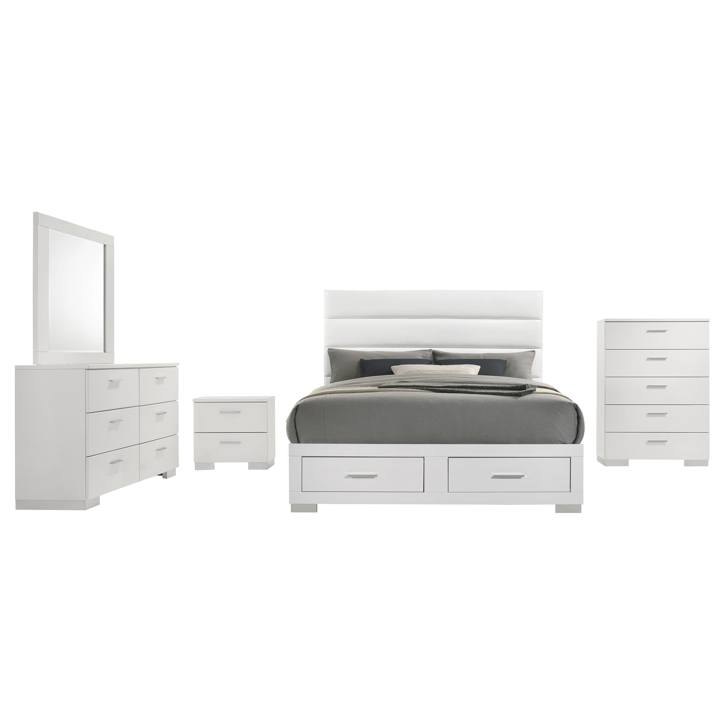 Felicity 5 & 4 Pc E.King, Queen, & Full Bedroom Set 2