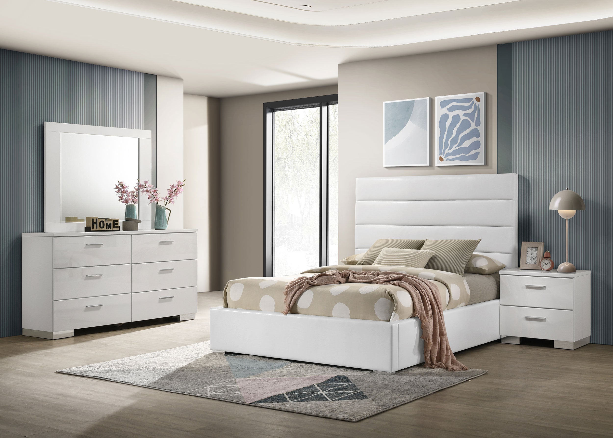 Felicity 5 & 4 Pc E.King, Queen, & Full Bedroom Set 2