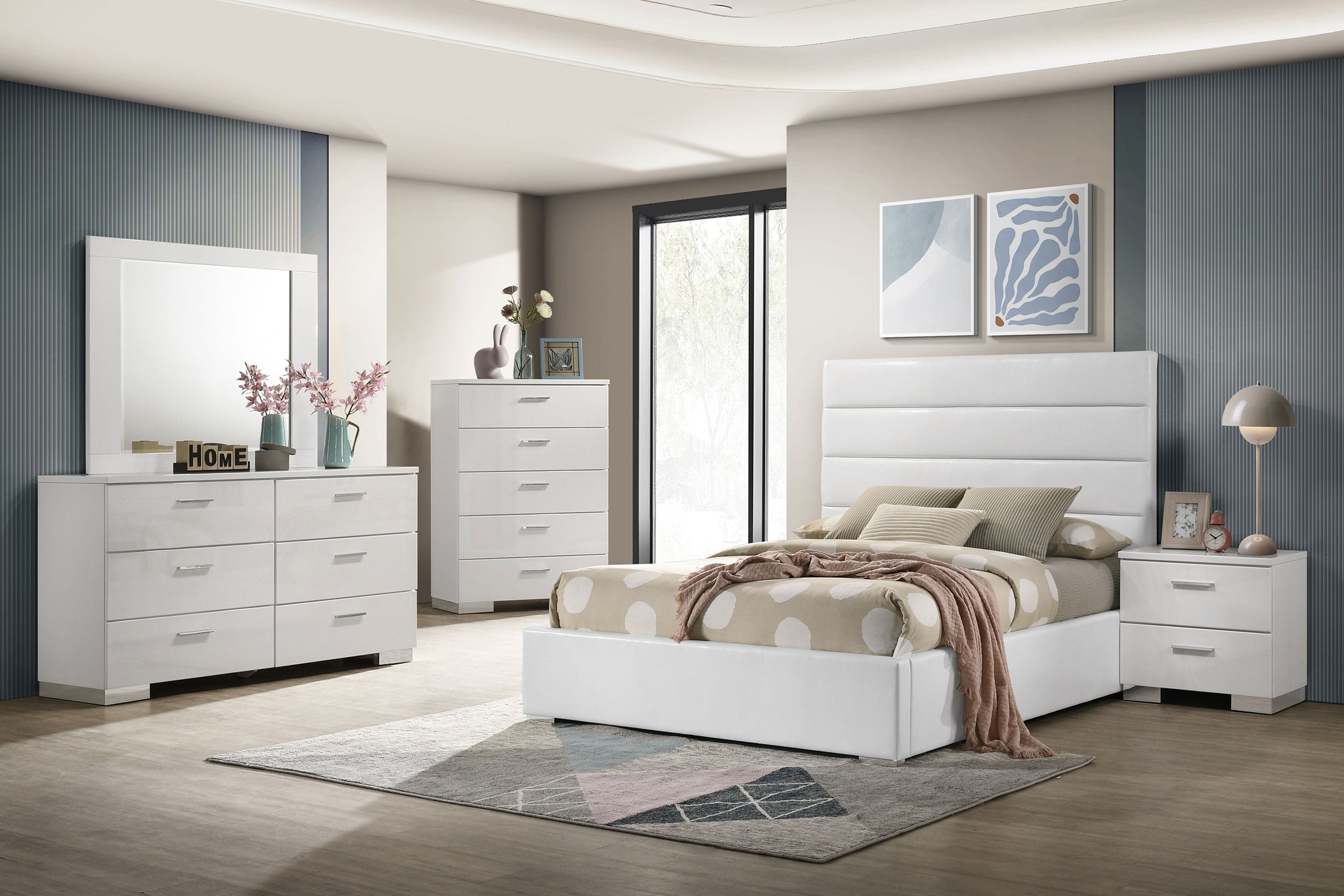Felicity 5 & 4 Pc E.King, Queen, & Full Bedroom Set 2