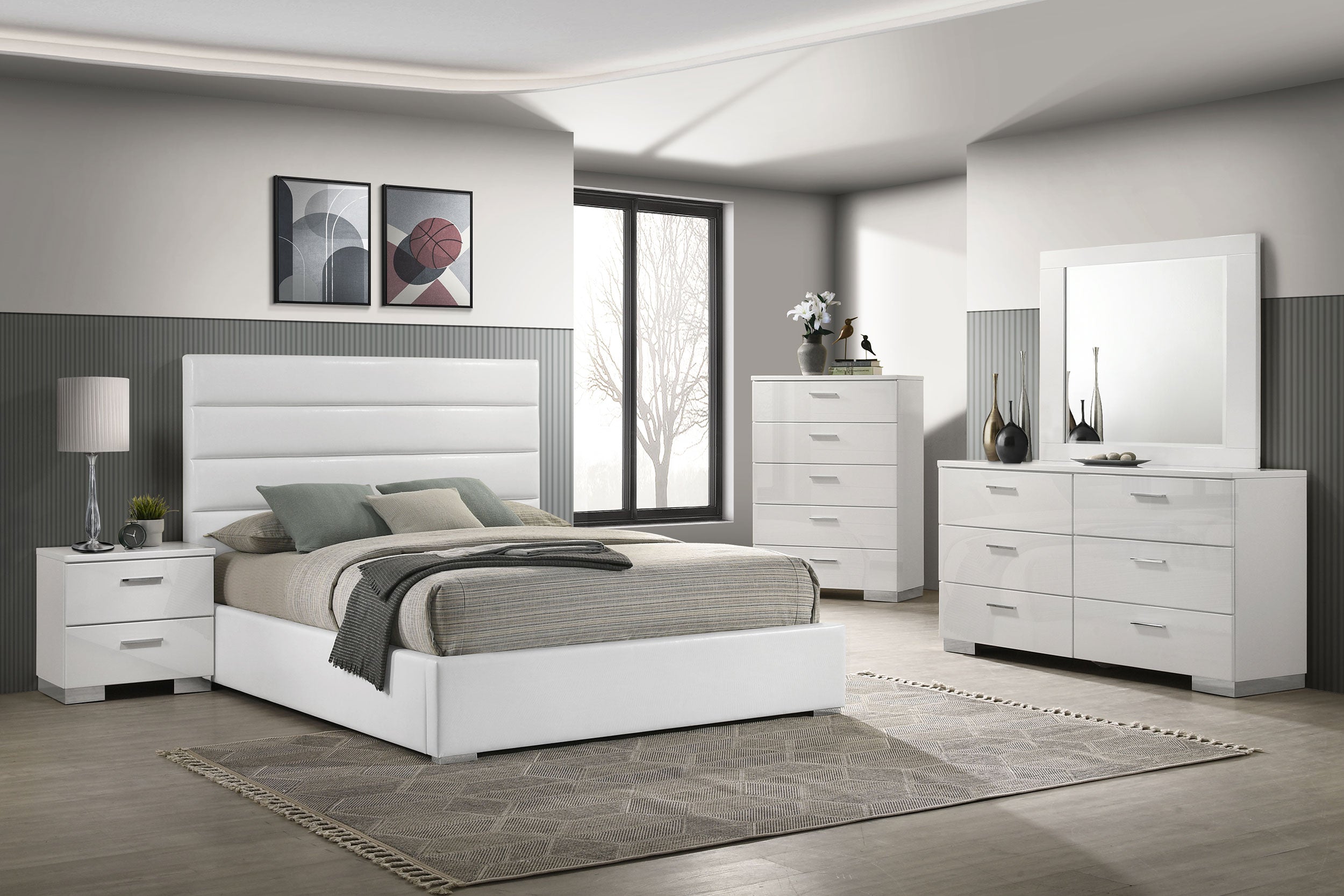 Felicity 4 & 5 Pc Queen, Full, Cal.King & Twin Bedroom Set