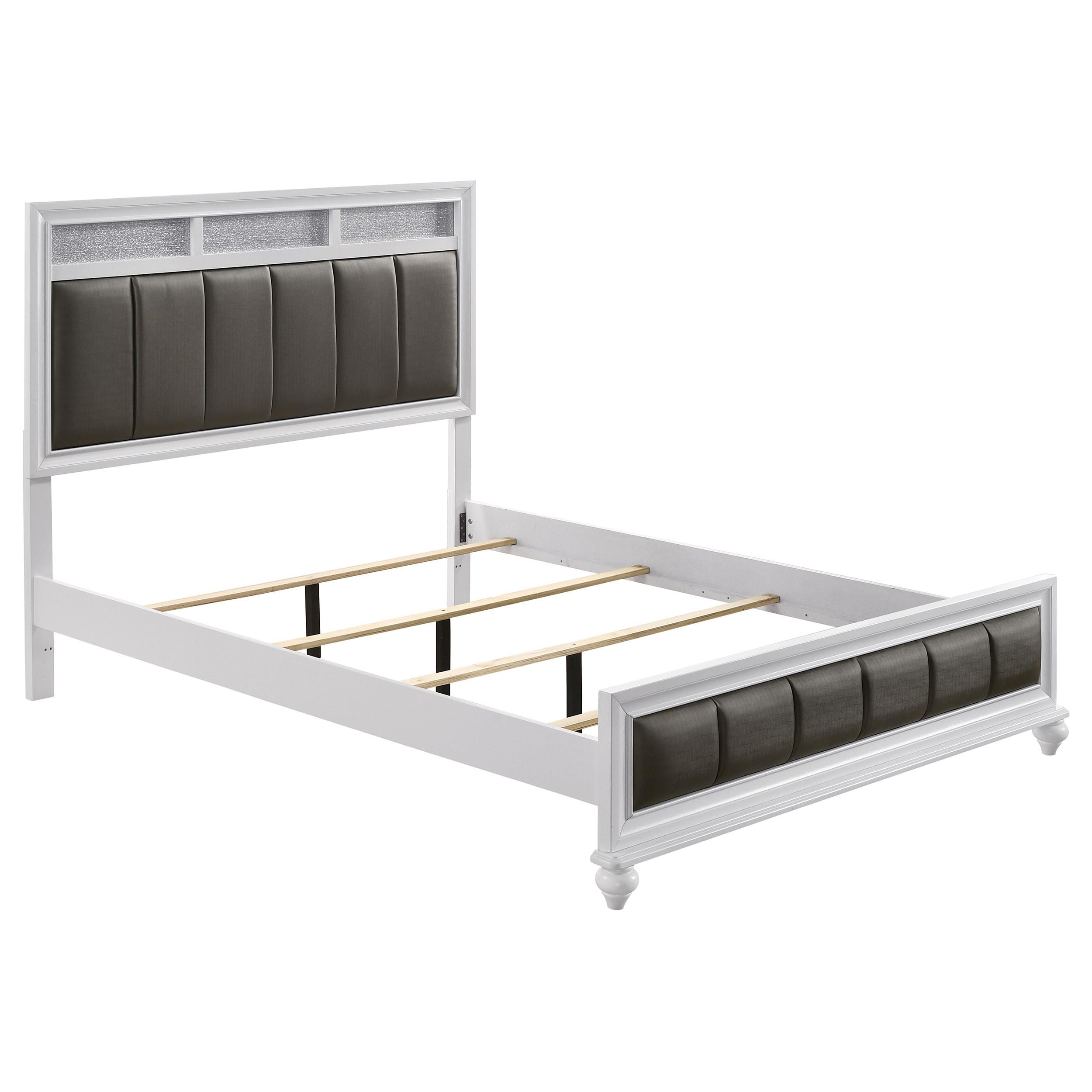 Barzini California King Upholstered Panel Bed White image