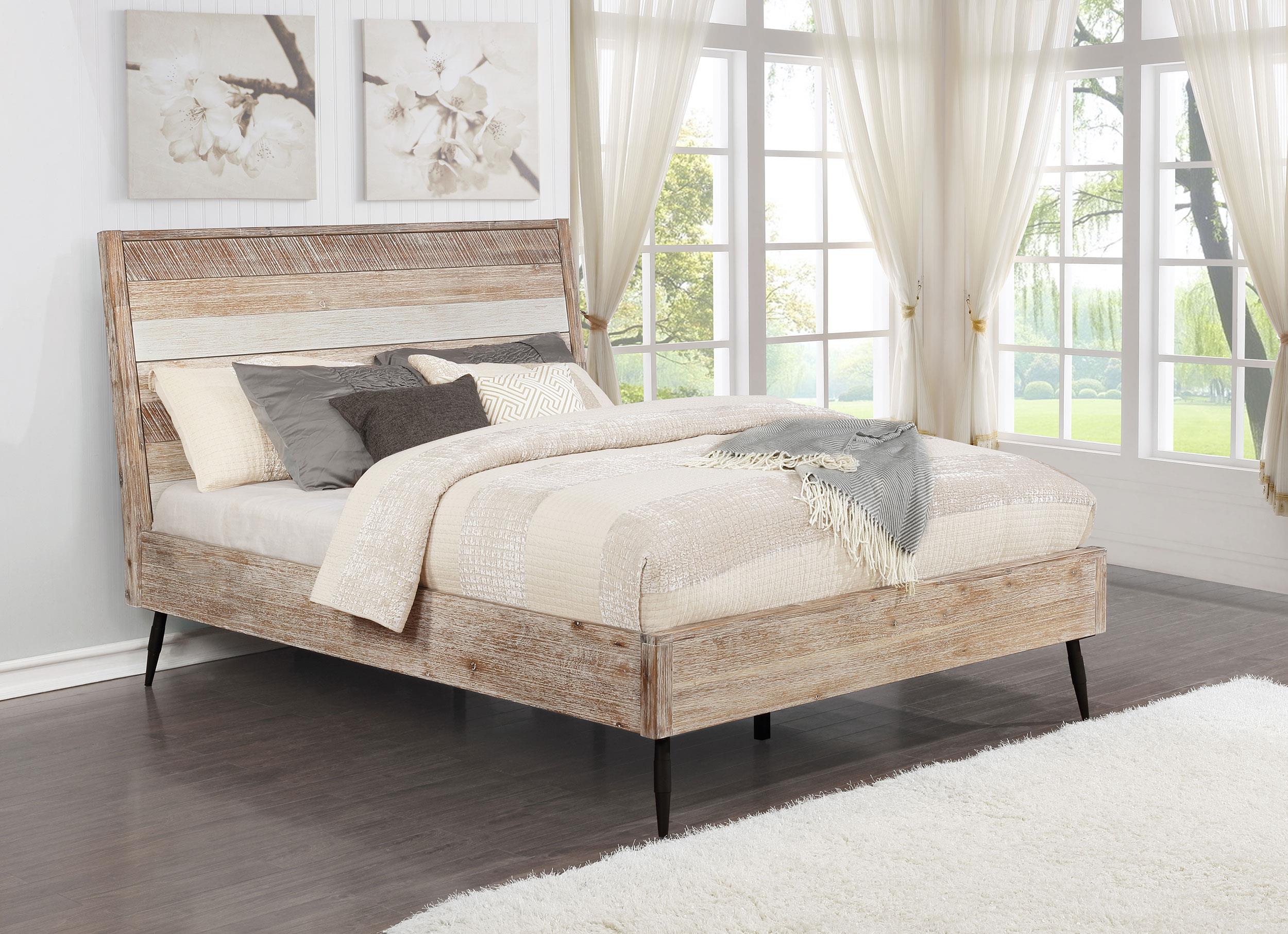 Marlow Wood Panel Bed Rough Sawn Multi