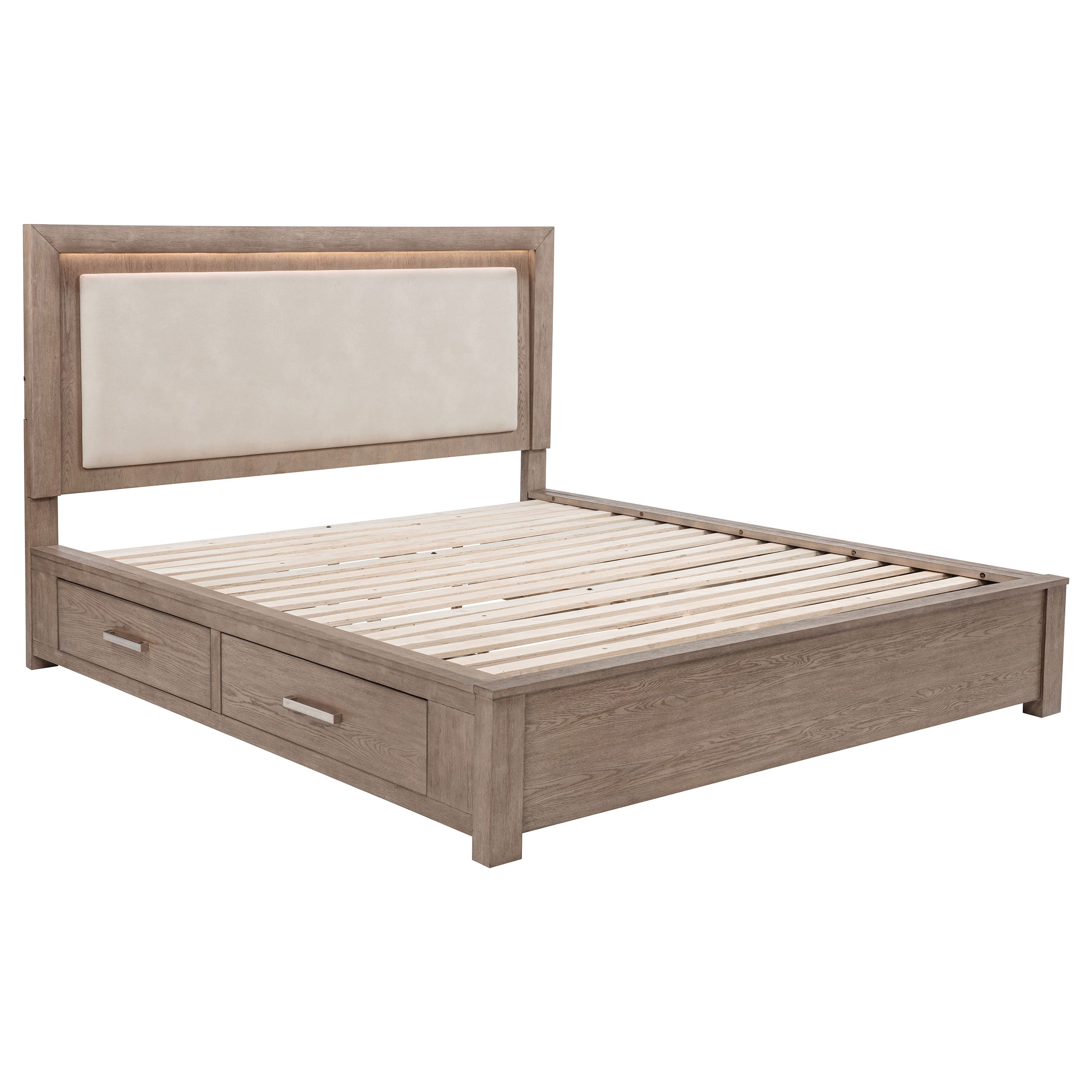 Kenora Panel Platform Storage Bed with LED Lighting