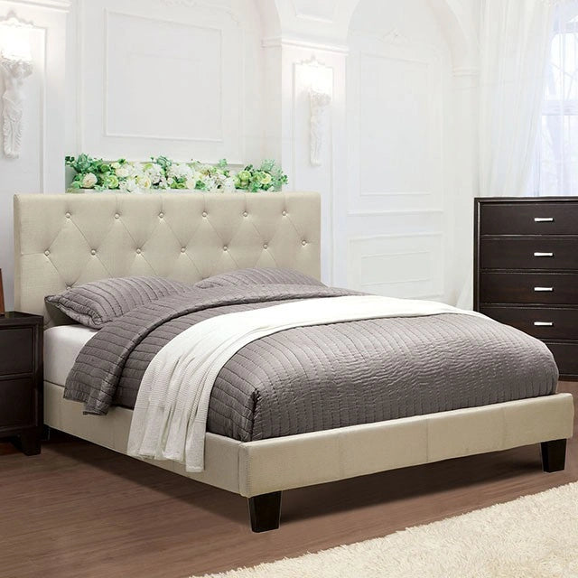 LEEROY Cal.King, E.King, & Full Bed Ivory & Gray