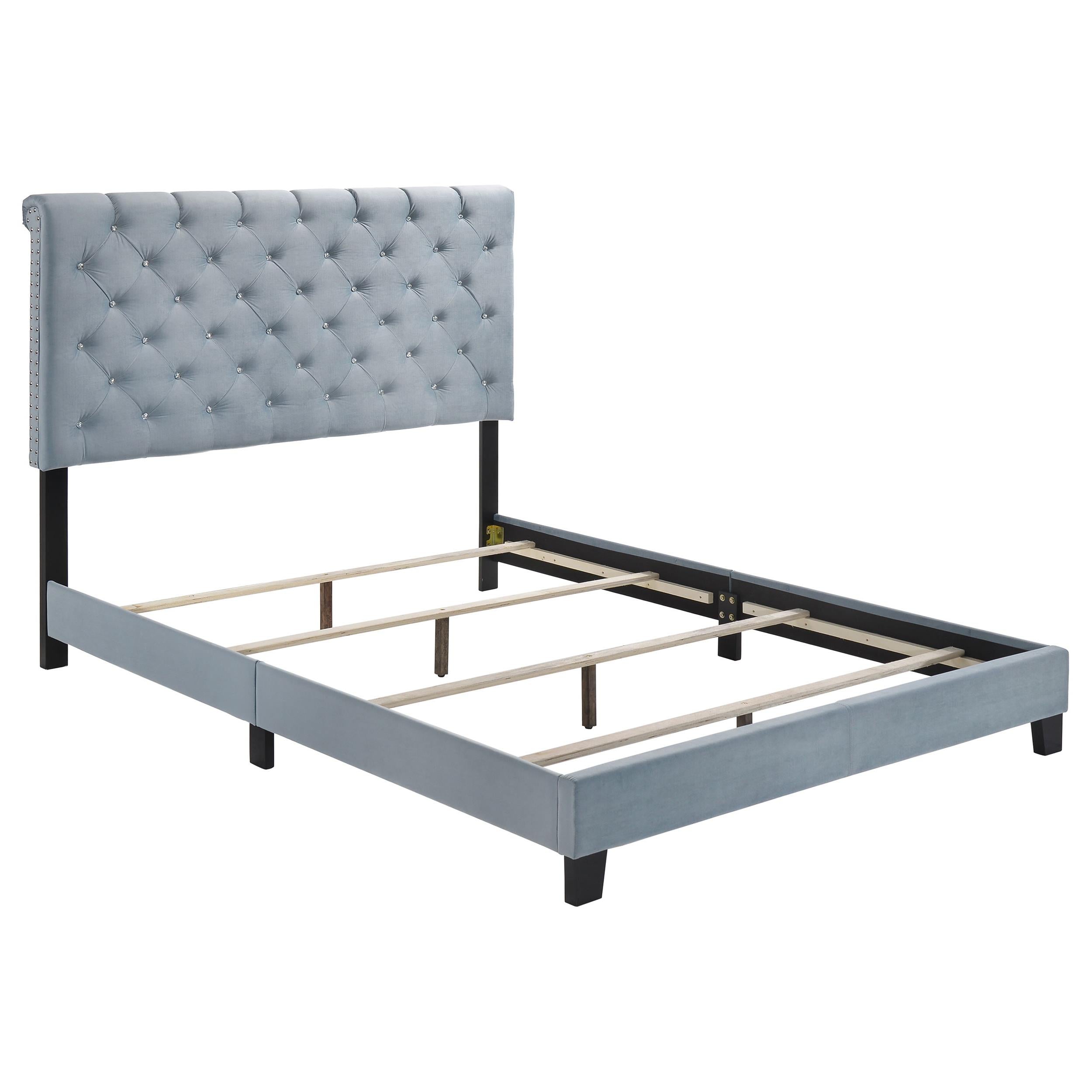 Warner Eastern King Upholstered Bed Slate Blue image