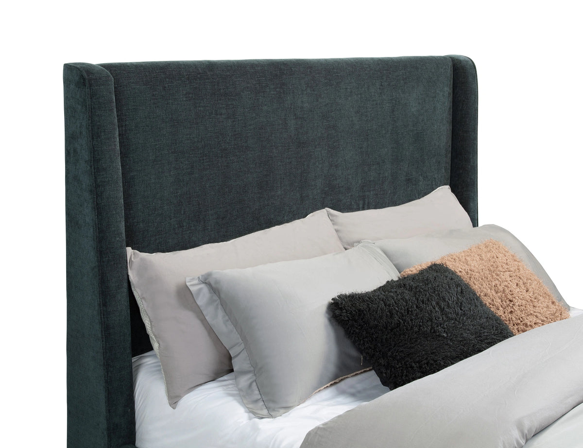 Preston Wingback Bed with Flame Visualizer and Bluetooth Speaker