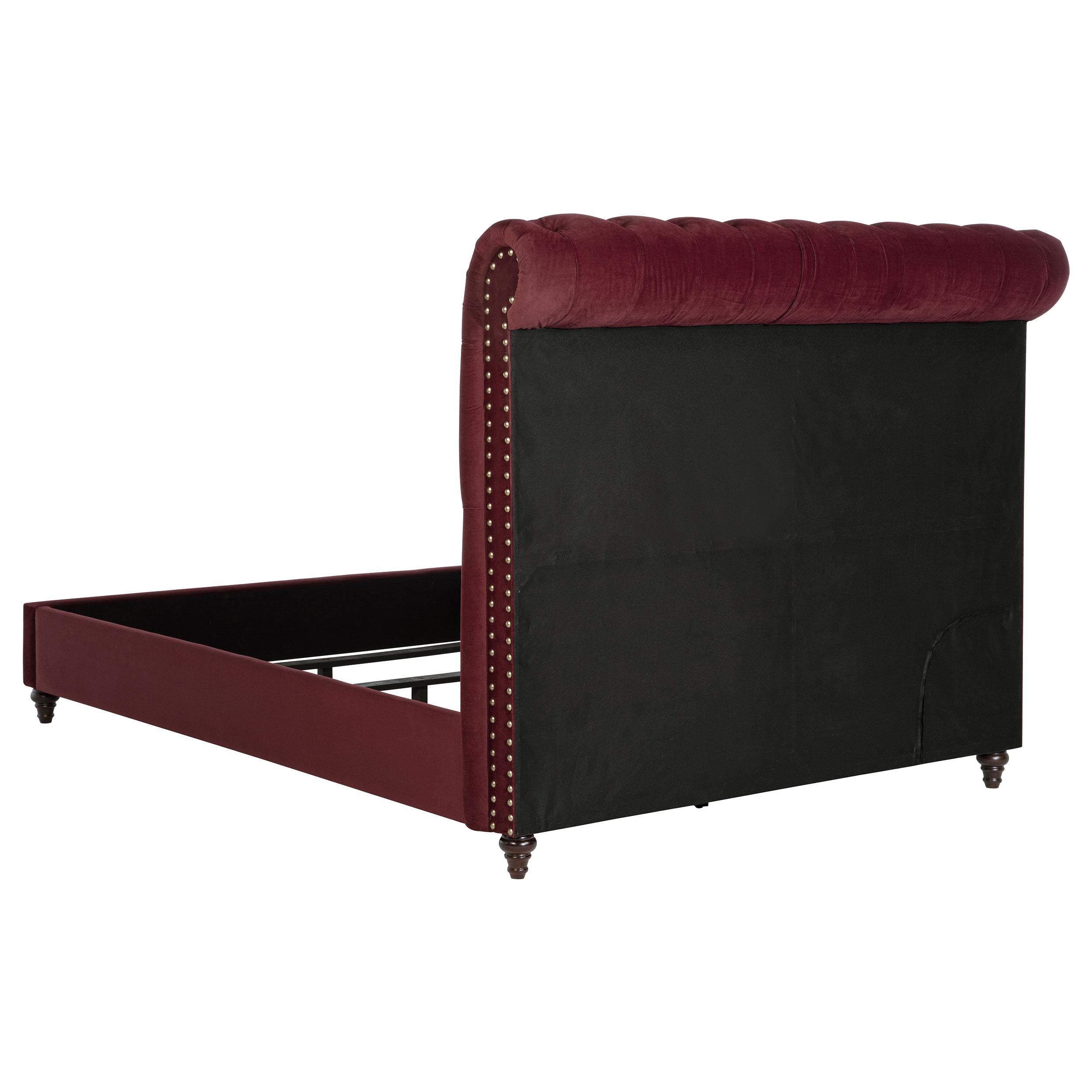 Devon Bedroom Set Wine Red and Dark Oak