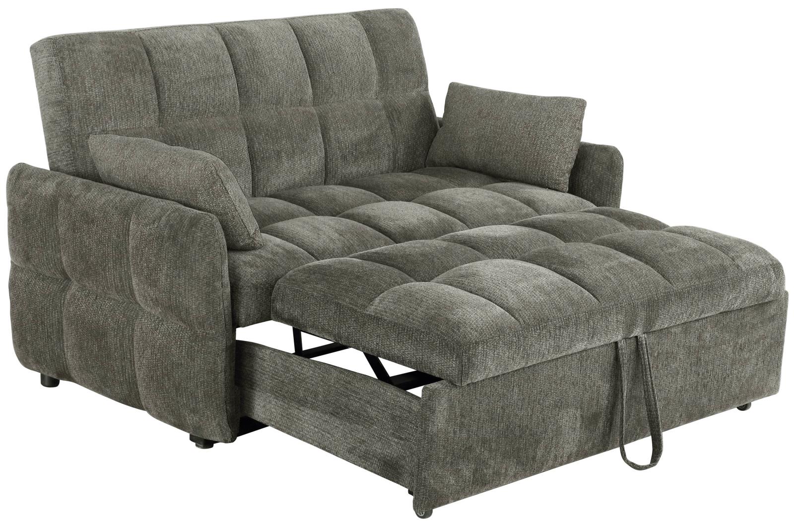 Cotswold Tufted Cushion Sleeper Sofa Bed Light Grey & Dark Grey